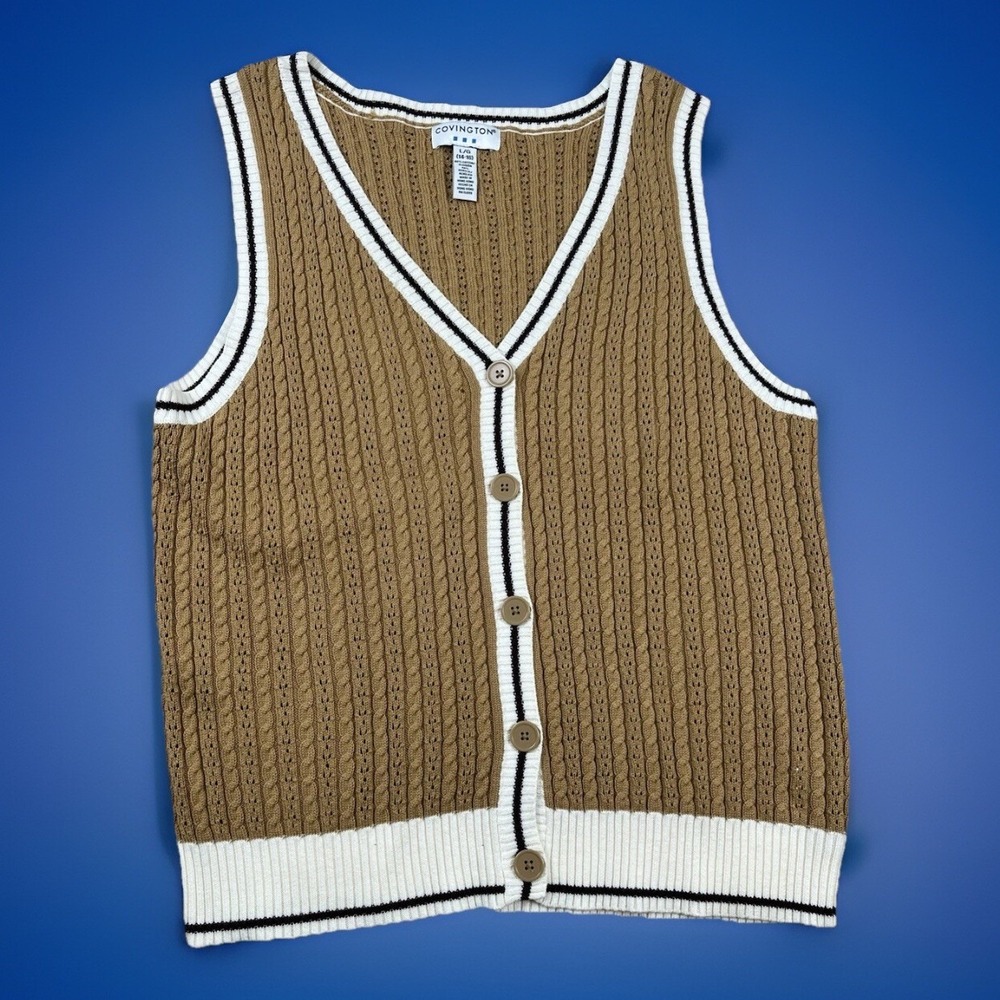 Covington Sweater Vest Women's Size Large (14 - 16) Brown Sleeveless Vintage